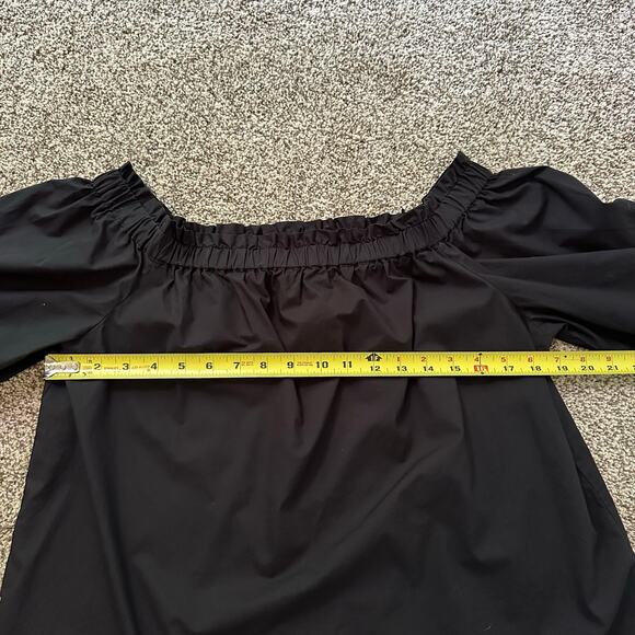 J. Crew black long sleeve off-the-shoulder cotton top size 12 - Picture 8 of 8